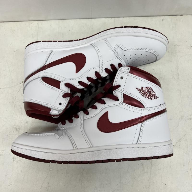 ナイキ NIKE スニーカー スニーカー AIR JORDAN 1 HIGH 85  METALLIC BURGUNDY  BQ4422-161 エア ジョーダン ハイ 27.5cm 白 / ホワイト / white X 赤 / レッド / red メンズ USED 古着 中古 50154683