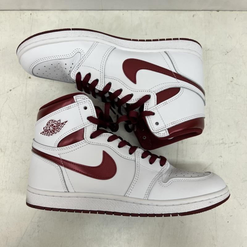 ナイキ NIKE スニーカー スニーカー AIR JORDAN 1 HIGH 85  METALLIC BURGUNDY  BQ4422-161 エア ジョーダン ハイ 27.5cm 白 / ホワイト / white X 赤 / レッド / red メンズ USED 古着 中古 50154683