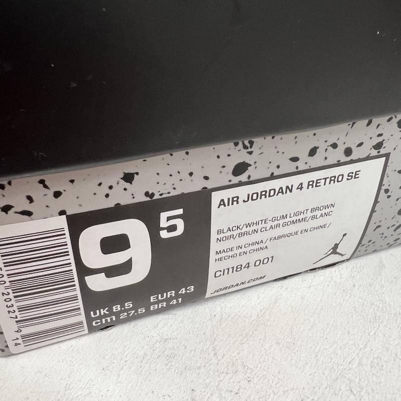 ナイキ NIKE スニーカー スニーカー AIR JORDAN 4 RETRO  LASER BLACK GUM  CI1184-001 27.5cm 黒 / ブラック / black メンズ USED 古着 中古 50154688