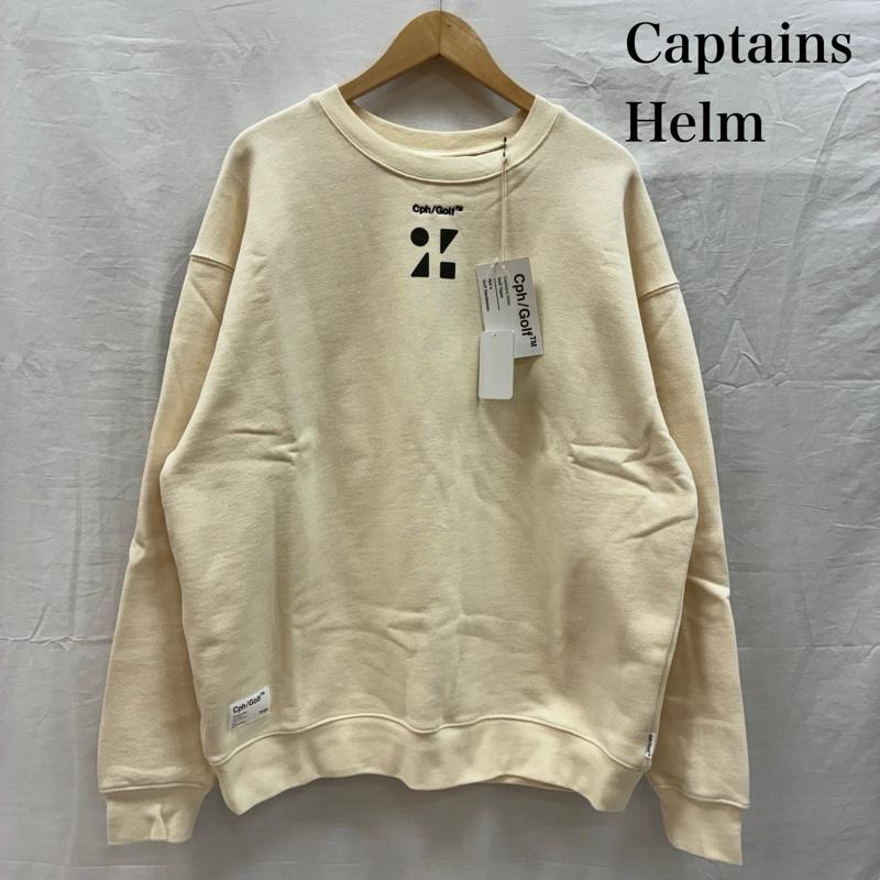 キャプテンズヘルム Captains Helm トレーナー 長袖 23ss SWING CYCLE LOGO CREW SWEAT クルーネック スウェット トレーナー CHG23-SS T02 L ロゴ、文字 X プリント オフホワイト / オフホワイト / メンズ USED 古着 中古 50154689