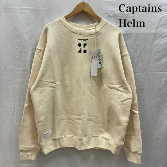 キャプテンズヘルム Captains Helm トレーナー 長袖 23ss SWING CYCLE LOGO CREW SWEAT クルーネック スウェット トレーナー CHG23-SS T02 L ロゴ、文字 X プリント オフホワイト / オフホワイト / メンズ USED 古着 中古 50154689