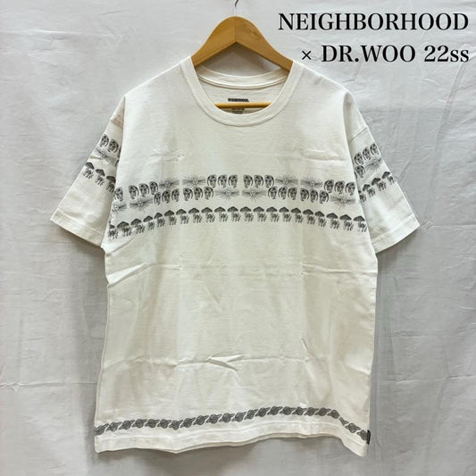 ネイバーフッド NEIGHBORHOOD Tシャツ 半袖 22ss DR.WOO ドクターウー コラボ タトゥー グラフィック Tシャツ S ロゴ、文字 X プリント 白 / ホワイト / white メンズ USED 古着 中古 50154703