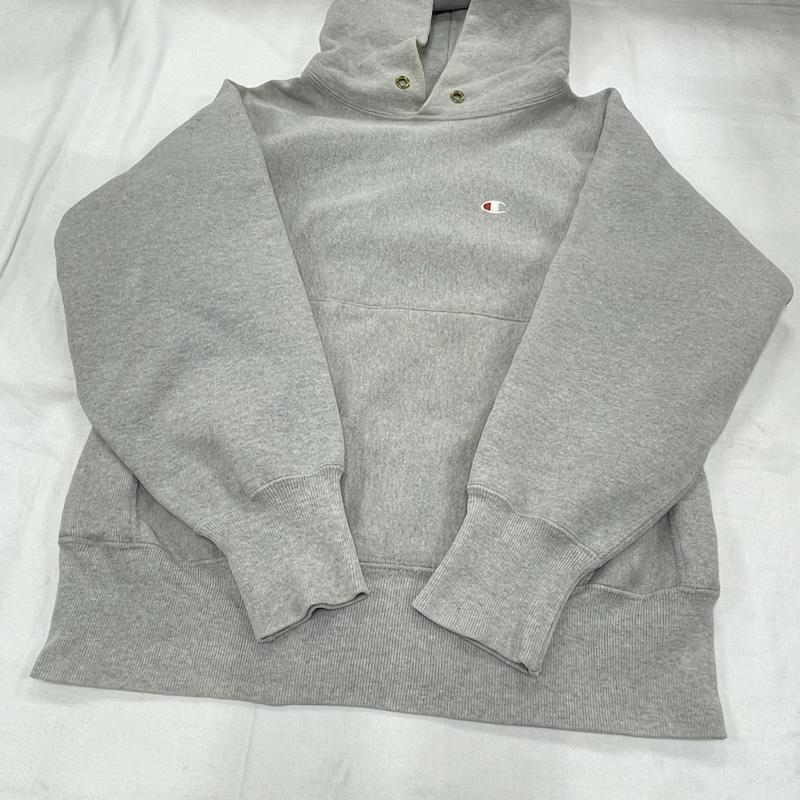 チャンピオン Champion パーカー 長袖 90 s REVERSEWEAVE リバースウィーブ スウェット パーカー USA製 目つき ヴィンテージ M 無地 X ワンポイント X ロゴ、文字 X 刺繍 灰 / グレー / gray メンズ USED 古着 中古 50154713