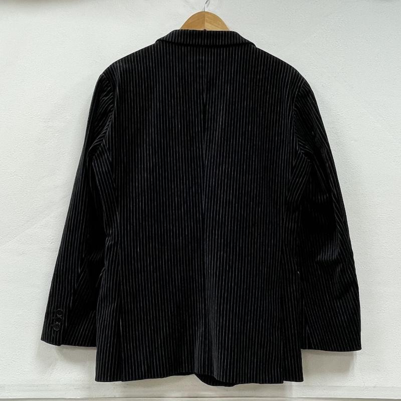 バーバリーブラックレーベル BURBERRY BLACK LABEL ジャケット、上着 ジャケット、ブレザー ベロア ストライプ テーラード ジャケット 裏地 ノバチェック S ストライプ 黒 / ブラック / black X 紺 / ネイビー / navy メンズ USED 古着 中古 50154715