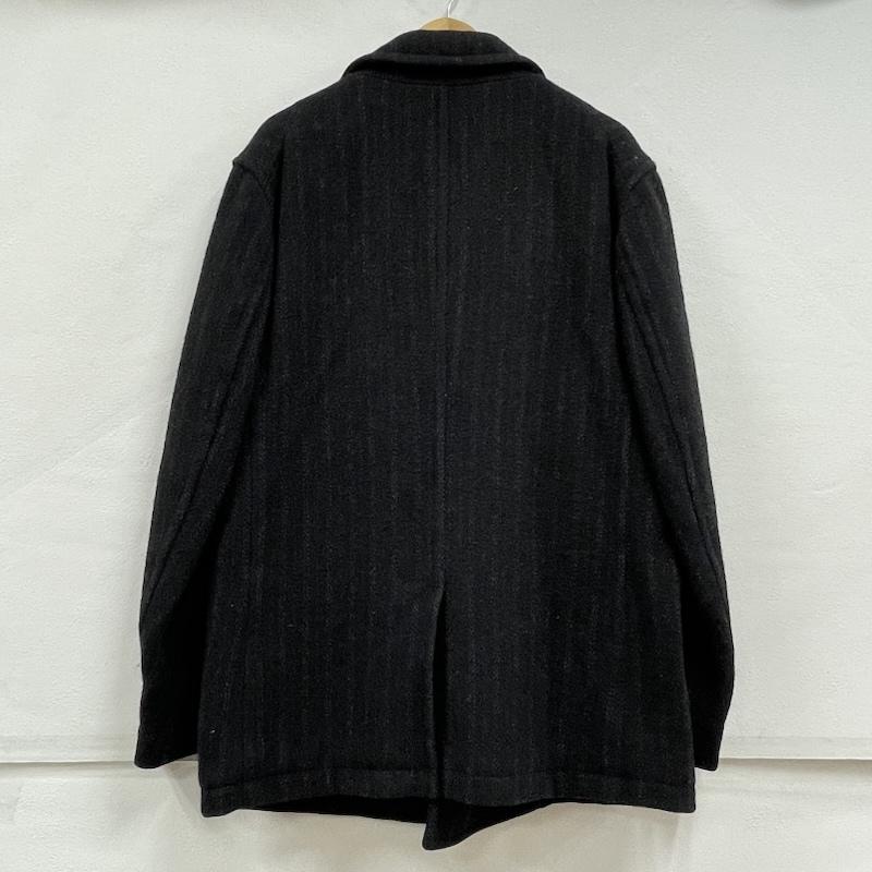 ポールスミス Paul Smith コート ピーコート Pコート ハリスツイード コラボ ウール ジャケット コレクション ダブル L ストライプ 紺 / ネイビー / navy メンズ USED 古着 中古 50154717