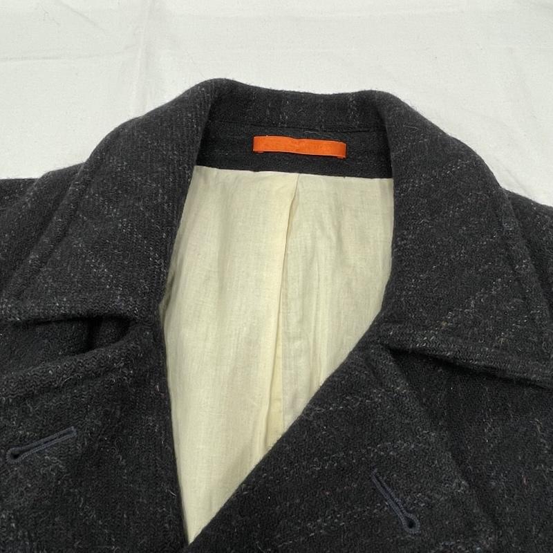 ポールスミス Paul Smith コート ピーコート Pコート ハリスツイード コラボ ウール ジャケット コレクション ダブル L ストライプ 紺 / ネイビー / navy メンズ USED 古着 中古 50154717