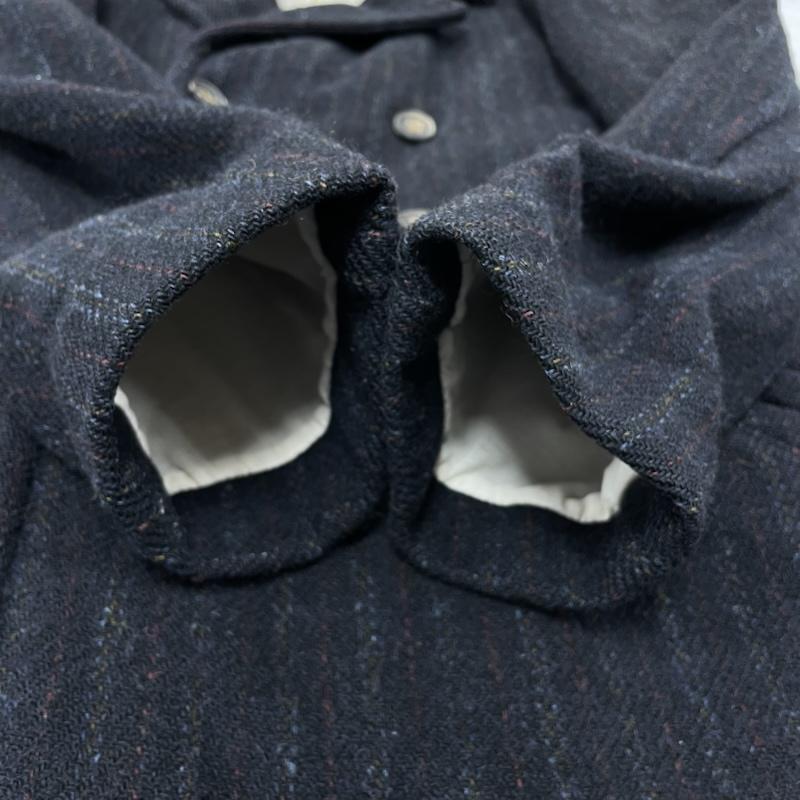 ポールスミス Paul Smith コート ピーコート Pコート ハリスツイード コラボ ウール ジャケット コレクション ダブル L ストライプ 紺 / ネイビー / navy メンズ USED 古着 中古 50154717