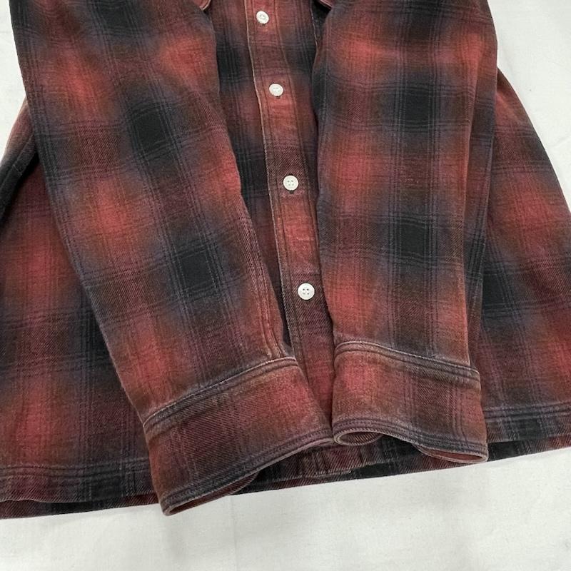 ダブルタップス WTAPS シャツ、ブラウス 長袖 オンブレチェック ネルシャツ S チェック 赤 / レッド / red X 黒 / ブラック / black メンズ USED 古着 中古 50154718