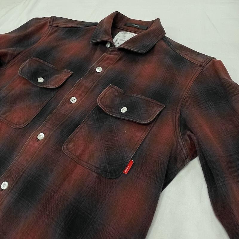 ダブルタップス WTAPS シャツ、ブラウス 長袖 オンブレチェック ネルシャツ S チェック 赤 / レッド / red X 黒 / ブラック / black メンズ USED 古着 中古 50154718