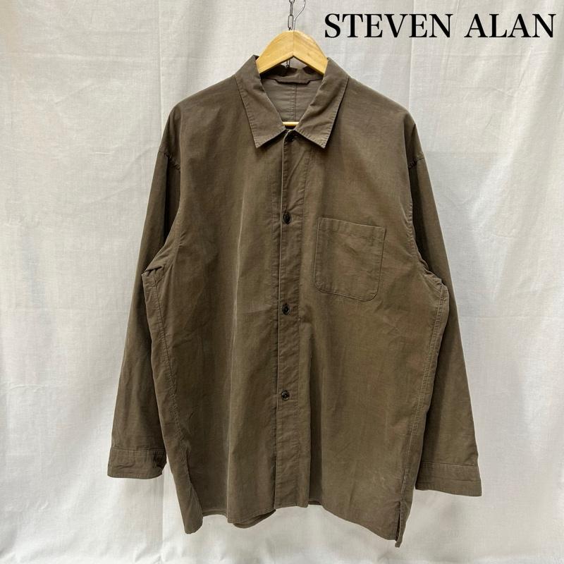 スティーブンアラン Steven Alan シャツ、ブラウス 長袖 コーデュロイ長袖シャツ くすみカラー 8111-1-491123 サイドスリット L 無地 グレージュ / グレージュ / メンズ USED 古着 中古 50154721