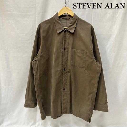 スティーブンアラン Steven Alan シャツ、ブラウス 長袖 コーデュロイ長袖シャツ くすみカラー 8111-1-491123 サイドスリット L 無地 グレージュ / グレージュ / メンズ USED 古着 中古 50154721