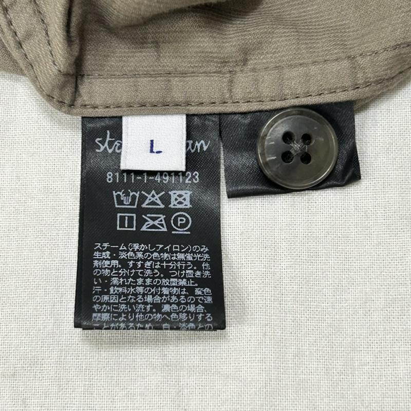 スティーブンアラン Steven Alan シャツ、ブラウス 長袖 コーデュロイ長袖シャツ くすみカラー 8111-1-491123 サイドスリット L 無地 グレージュ / グレージュ / メンズ USED 古着 中古 50154721