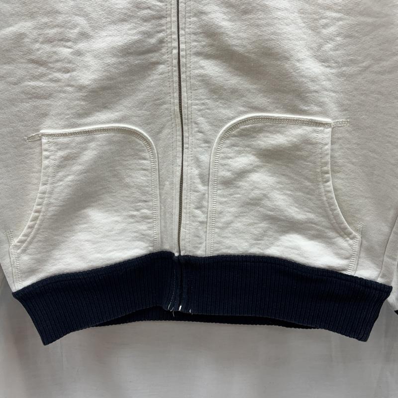 ラッツ RATS ジャケット、上着 ジャンパー、ブルゾン 18RTC-0304 ZIP UP TRIM SWEAT ロゴ ジップアップ ヘビー スウェット ジャケット セパポケ M 白 / ホワイト / white X 紺 / ネイビー / navy メンズ USED 古着 中古 50154723