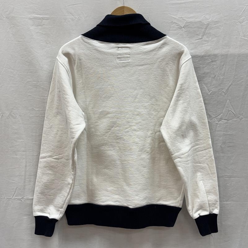 ラッツ RATS ジャケット、上着 ジャンパー、ブルゾン 18RTC-0304 ZIP UP TRIM SWEAT ロゴ ジップアップ ヘビー スウェット ジャケット セパポケ M 白 / ホワイト / white X 紺 / ネイビー / navy メンズ USED 古着 中古 50154723