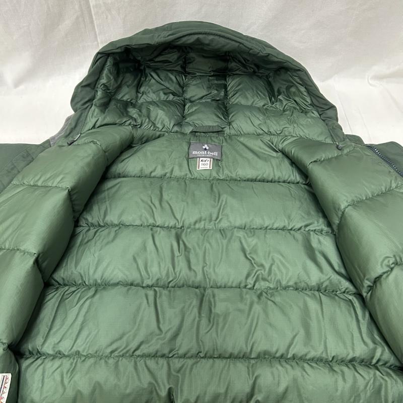 モンベル mont-bell コート ダウンコート ダウン ハスキーコート 1101515 グリーン 160cm 無地 緑 / グリーン / green ボーイズ USED 古着 中古 50154728