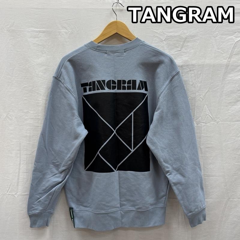 古着 USED トレーナー 長袖 TANGRAM タングラム バックロゴ クルーネック スウェット トレーナー TGA-MT68 M 水色 / ライトブルー / メンズ USED 古着 中古 50154729