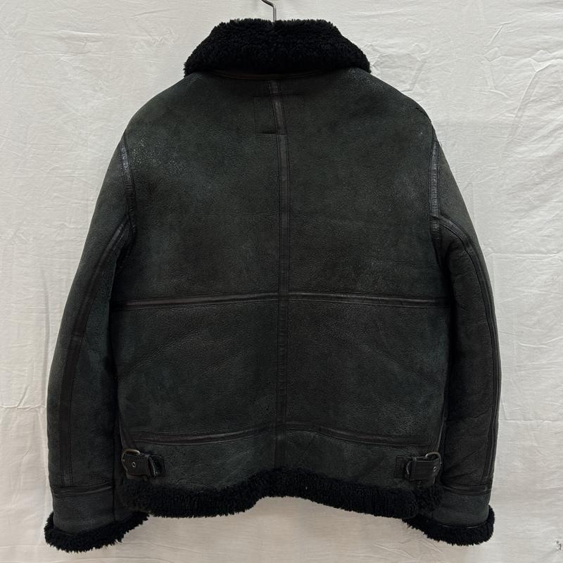 古着 USED ジャケット、上着 レザージャケット ULCOLOW B-3 羊革 ムートンレザー B-3 フライト ボンバー ジャケット ビッグサイズ XL 黒 / ブラック / black メンズ USED 古着 中古 50154745