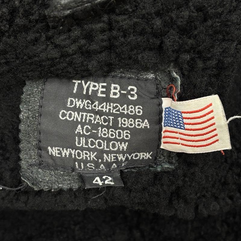 古着 USED ジャケット、上着 レザージャケット ULCOLOW B-3 羊革 ムートンレザー B-3 フライト ボンバー ジャケット ビッグサイズ XL 黒 / ブラック / black メンズ USED 古着 中古 50154745