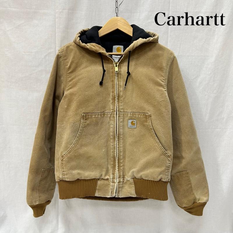 カーハート Carhartt ジャケット、上着 ジャンパー、ブルゾン アクティブジャケット フーデッドジャケット ベージュ - 無地 X ロゴ、文字 ベージュ / ベージュ / beige X 茶 / ブラウン / brown レディース USED 古着 中古 50154751
