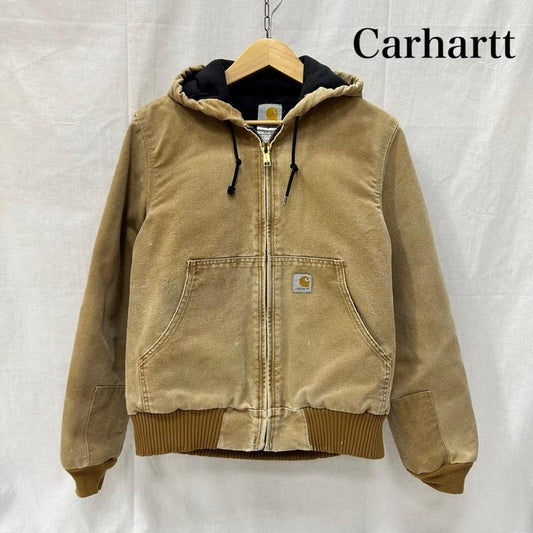 カーハート Carhartt ジャケット、上着 ジャンパー、ブルゾン アクティブジャケット フーデッドジャケット ベージュ - 無地 X ロゴ、文字 ベージュ / ベージュ / beige X 茶 / ブラウン / brown レディース USED 古着 中古 50154751