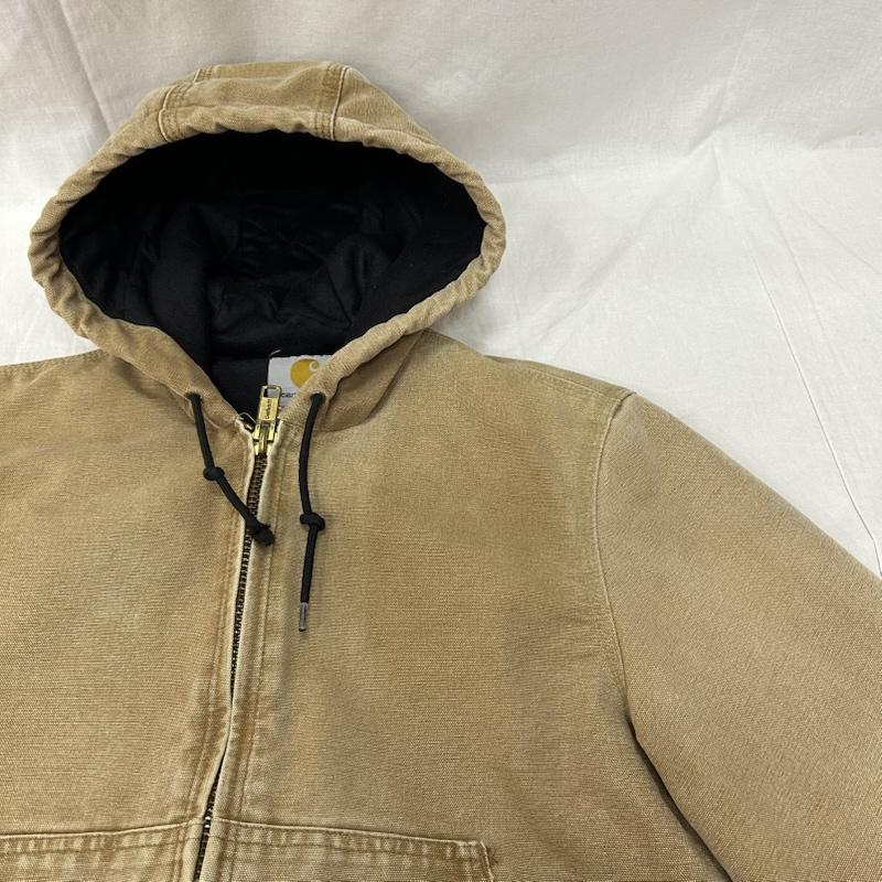 カーハート Carhartt ジャケット、上着 ジャンパー、ブルゾン アクティブジャケット フーデッドジャケット ベージュ - 無地 X ロゴ、文字 ベージュ / ベージュ / beige X 茶 / ブラウン / brown レディース USED 古着 中古 50154751