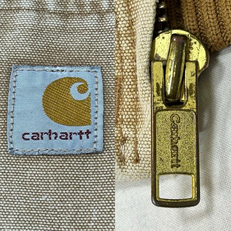 カーハート Carhartt ジャケット、上着 ジャンパー、ブルゾン アクティブジャケット フーデッドジャケット ベージュ - 無地 X ロゴ、文字 ベージュ / ベージュ / beige X 茶 / ブラウン / brown レディース USED 古着 中古 50154751