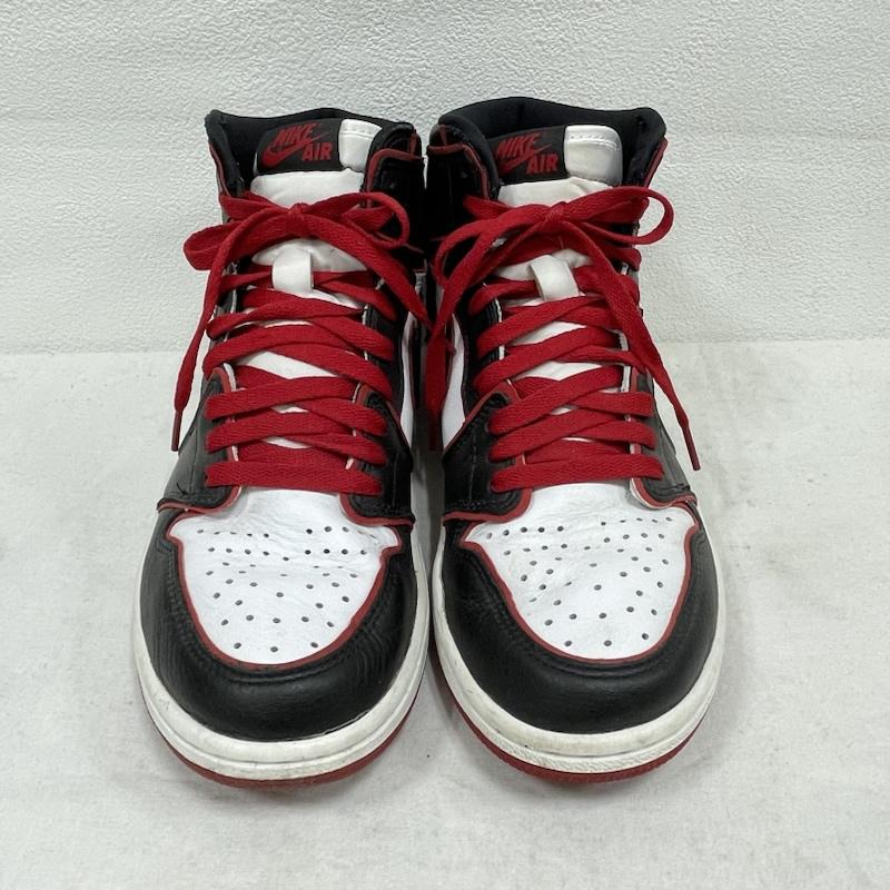 ナイキ NIKE スニーカー スニーカー エアジョーダン Air Jordan 1 Retro High OG Blood Line レトロ ハイ ブラッドライン スニーカー 555088-062 26.5cm ロゴ、文字 白 / ホワイト / white X 黒 / ブラック / black X 赤 / レッド / red メンズ USED 古着 中古 50154757