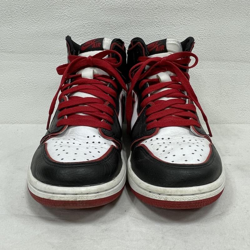 ナイキ NIKE スニーカー スニーカー エアジョーダン Air Jordan 1 Retro High OG Blood Line レトロ ハイ ブラッドライン スニーカー 555088-062 26.5cm ロゴ、文字 白 / ホワイト / white X 黒 / ブラック / black X 赤 / レッド / red メンズ USED 古着 中古 50154757