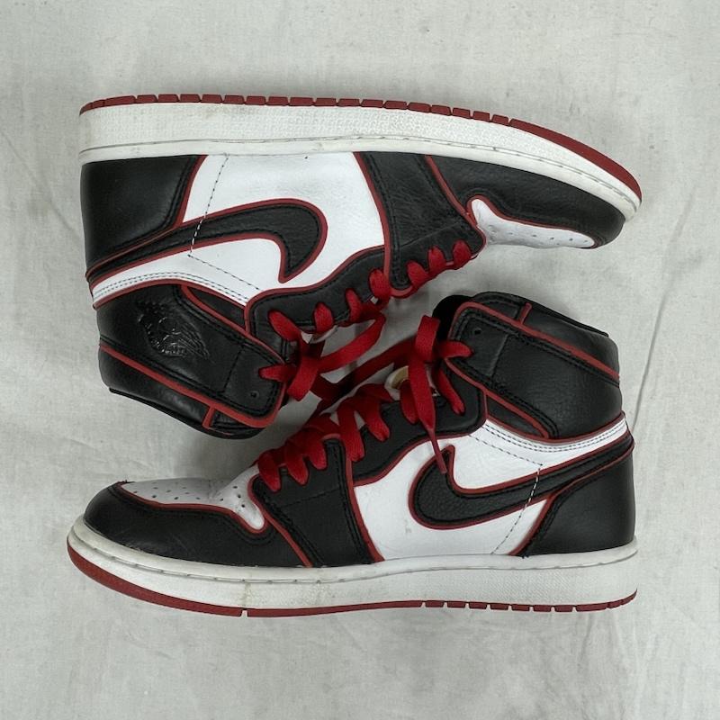 ナイキ NIKE スニーカー スニーカー エアジョーダン Air Jordan 1 Retro High OG Blood Line レトロ ハイ ブラッドライン スニーカー 555088-062 26.5cm ロゴ、文字 白 / ホワイト / white X 黒 / ブラック / black X 赤 / レッド / red メンズ USED 古着 中古 50154757