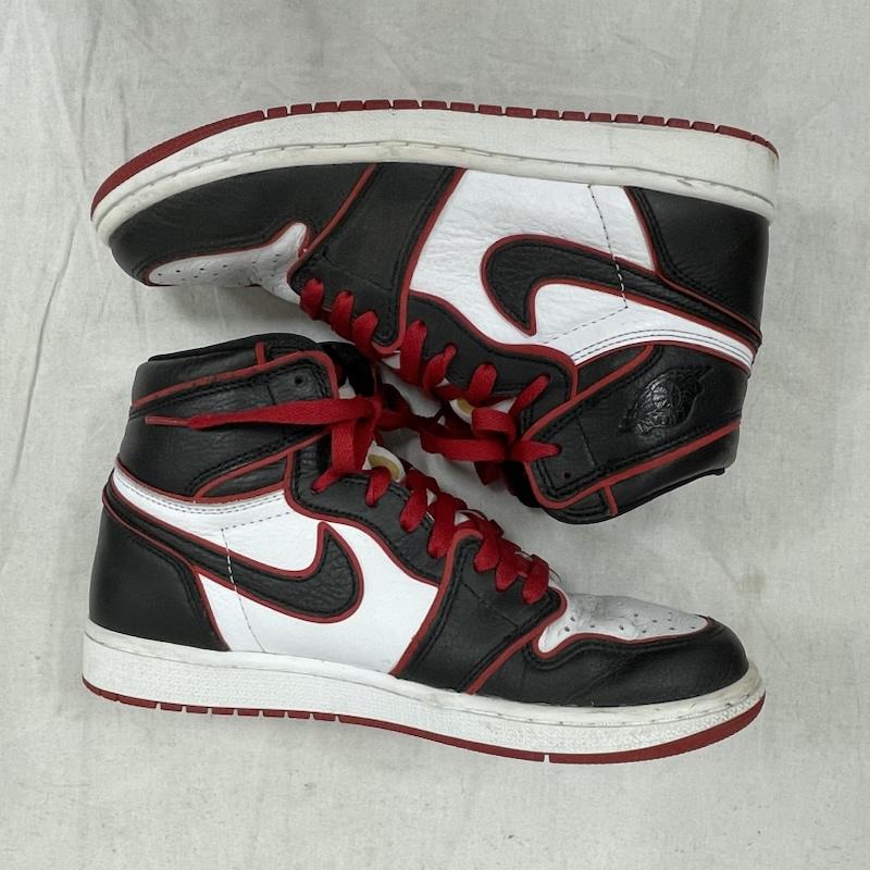 ナイキ NIKE スニーカー スニーカー エアジョーダン Air Jordan 1 Retro High OG Blood Line レトロ ハイ ブラッドライン スニーカー 555088-062 26.5cm ロゴ、文字 白 / ホワイト / white X 黒 / ブラック / black X 赤 / レッド / red メンズ USED 古着 中古 50154757