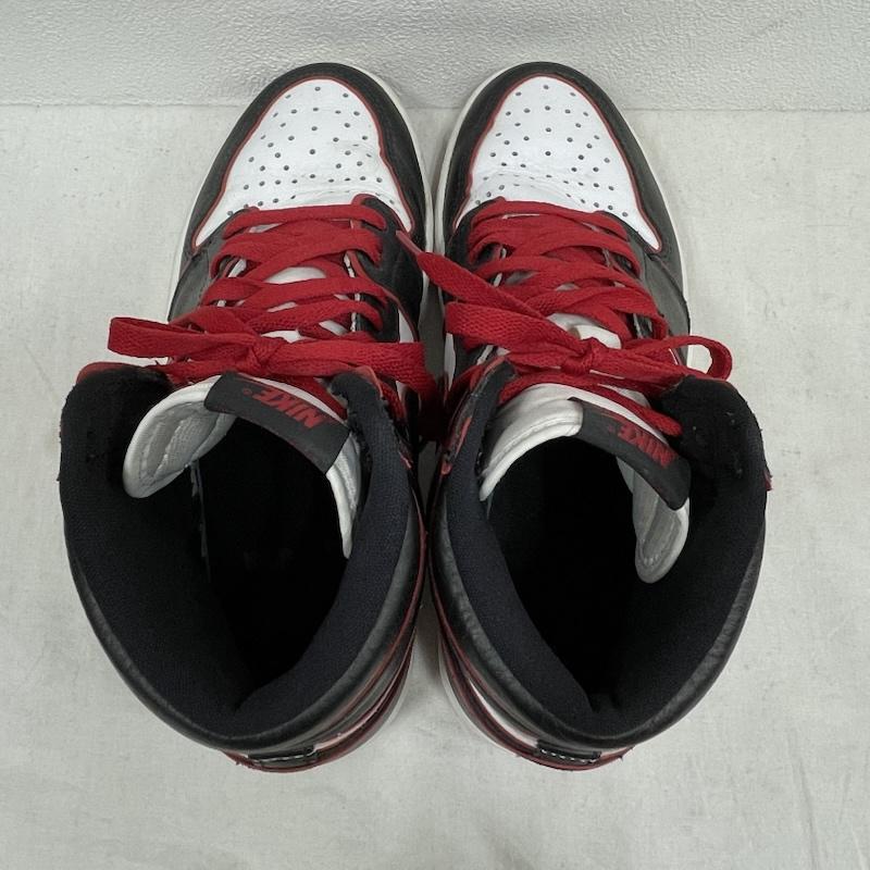 ナイキ NIKE スニーカー スニーカー エアジョーダン Air Jordan 1 Retro High OG Blood Line レトロ ハイ ブラッドライン スニーカー 555088-062 26.5cm ロゴ、文字 白 / ホワイト / white X 黒 / ブラック / black X 赤 / レッド / red メンズ USED 古着 中古 50154757