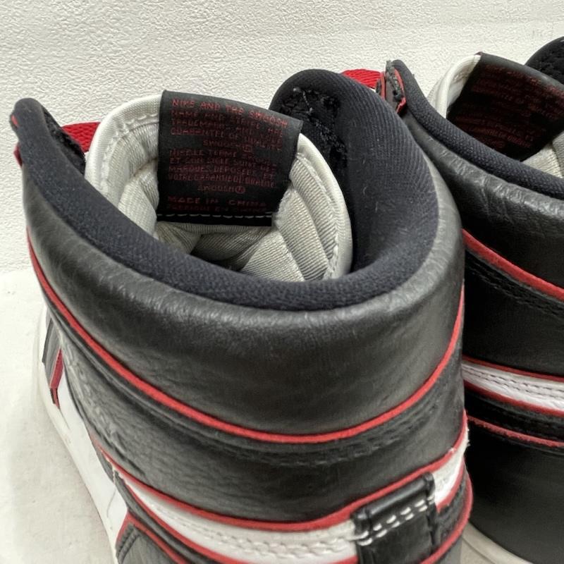 ナイキ NIKE スニーカー スニーカー エアジョーダン Air Jordan 1 Retro High OG Blood Line レトロ ハイ ブラッドライン スニーカー 555088-062 26.5cm ロゴ、文字 白 / ホワイト / white X 黒 / ブラック / black X 赤 / レッド / red メンズ USED 古着 中古 50154757