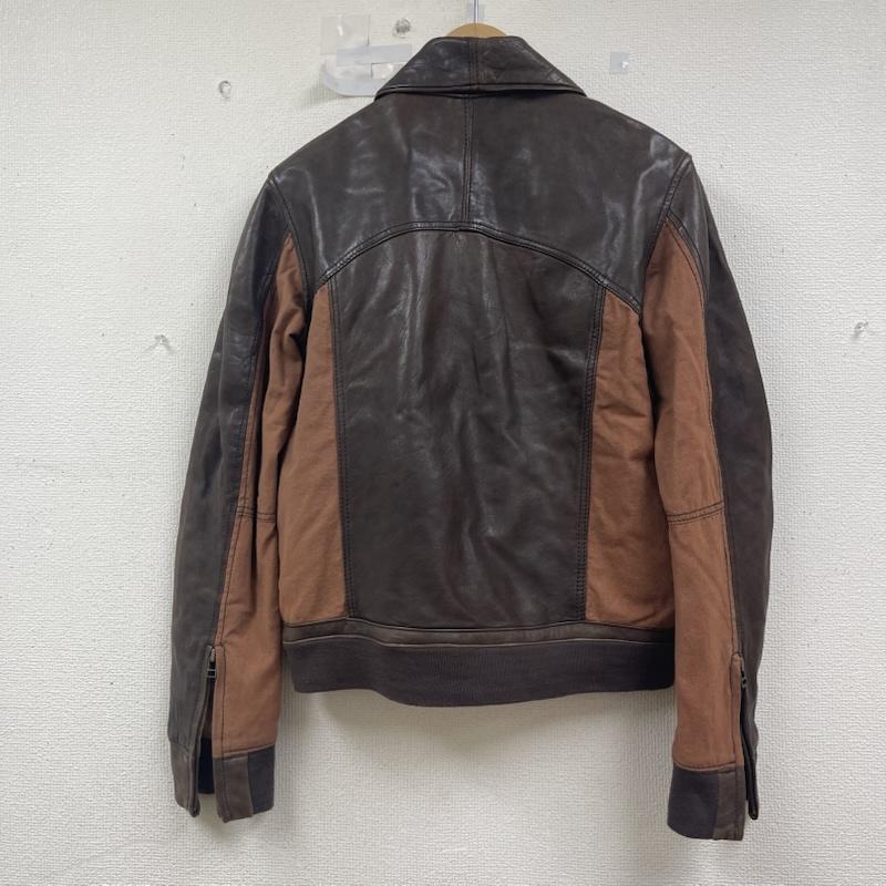 ジョンブル Johnbull ジャケット、上着 レザージャケット レザー 切替 ライダース ジャケット 羊革 M 茶 / ブラウン / brown メンズ USED 古着 中古 50154770