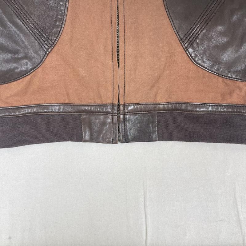 ジョンブル Johnbull ジャケット、上着 レザージャケット レザー 切替 ライダース ジャケット 羊革 M 茶 / ブラウン / brown メンズ USED 古着 中古 50154770