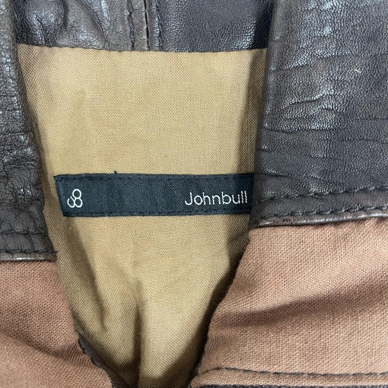 ジョンブル Johnbull ジャケット、上着 レザージャケット レザー 切替 ライダース ジャケット 羊革 M 茶 / ブラウン / brown メンズ USED 古着 中古 50154770