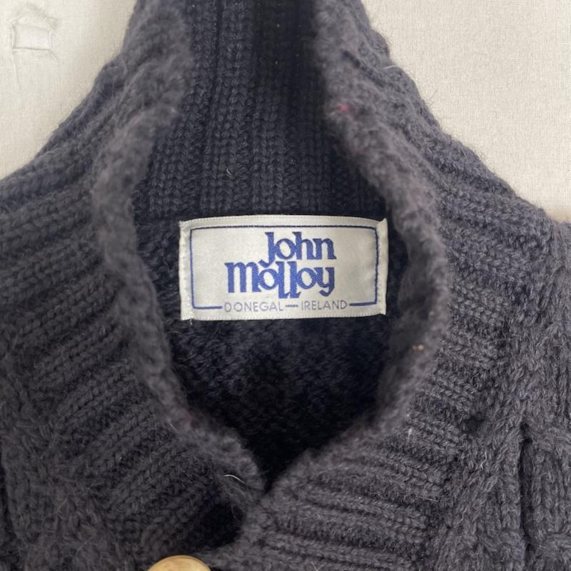 ジョンモロイ John Molloy ニット、セーター 長袖 ヴィンテージ アラン ニット フィッシャーマン セーター 黒 / ブラック / black メンズ USED 古着 中古 50154771
