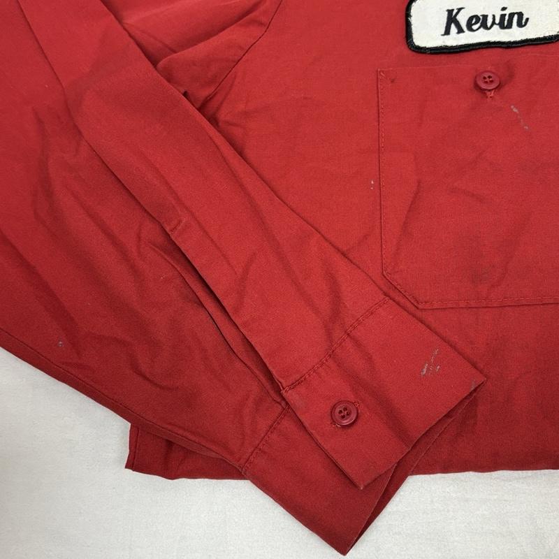 レッドキャップ RED KAP シャツ、ブラウス 長袖 USA製 SATURN SAAB ISUZU Weatern Auto 企業ロゴ ワッペン ワーク シャツ GRIPPERボタン L 赤 / レッド / red メンズ USED 古着 中古 50154779