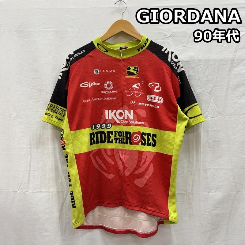 古着 USED Tシャツ 半袖 GIORDANA 90年代 イタリア製 企業ロゴ ハーフジップ プルオーバー サイクル ジャージ Tシャツ - 総柄 メンズ USED 古着 中古 50154780