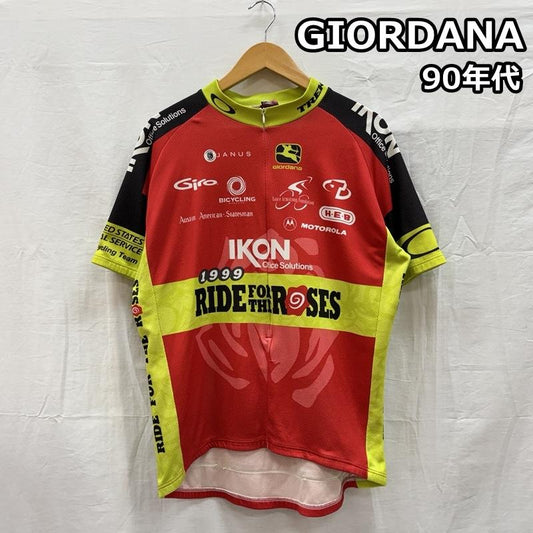 古着 USED Tシャツ 半袖 GIORDANA 90年代 イタリア製 企業ロゴ ハーフジップ プルオーバー サイクル ジャージ Tシャツ - 総柄 メンズ USED 古着 中古 50154780