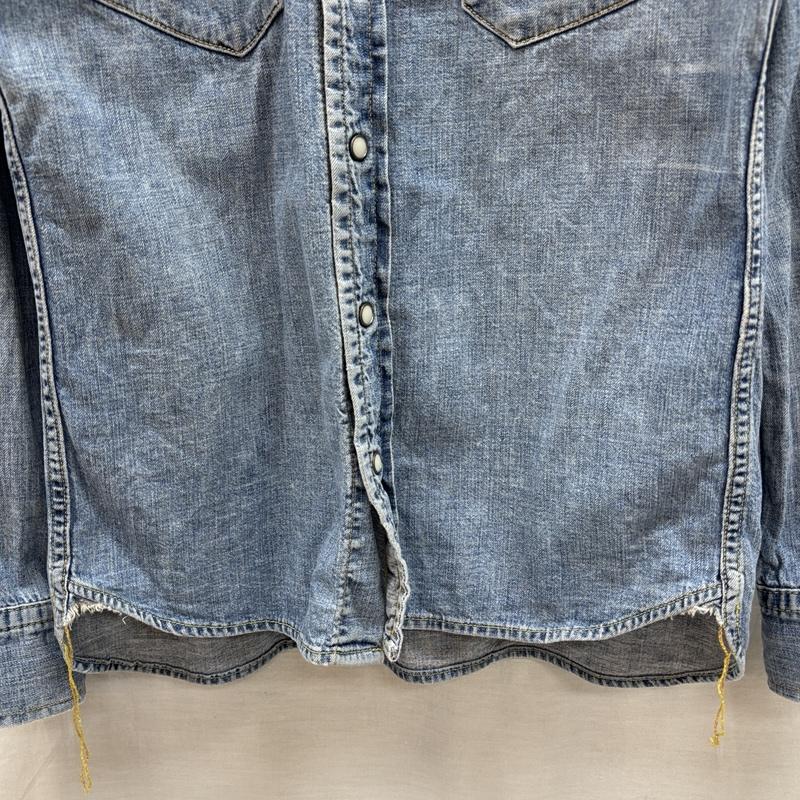 レミ レリーフ REMI RELIEF シャツ、ブラウス 長袖 デニム ウエスタン 長袖 シャツ バック ペイズリー バンダナ ビーズ紐なし S メンズ USED 古着 中古 50154783