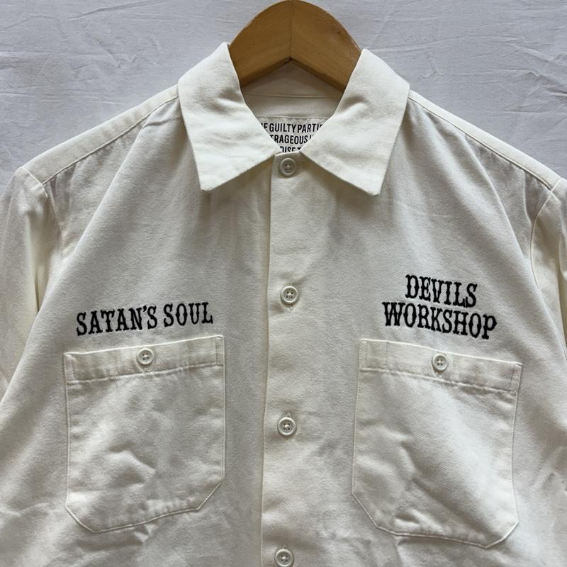 ワコマリア WACKO MARIA シャツ、ブラウス 長袖 SATAN S SOUL DEVIL S WORKSHOP 長袖 ワーク シャツ S メンズ USED 古着 中古 50154788