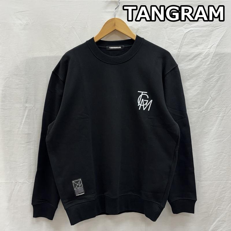 古着 USED トレーナー 長袖 TANGRAM タングラム ロゴ プリント クルーネック スウェット トレーナー TGA-MT46 M 黒 / ブラック / black メンズ USED 古着 中古 50154791