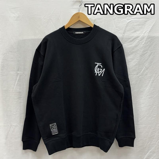 古着 USED トレーナー 長袖 TANGRAM タングラム ロゴ プリント クルーネック スウェット トレーナー TGA-MT46 M 黒 / ブラック / black メンズ USED 古着 中古 50154791