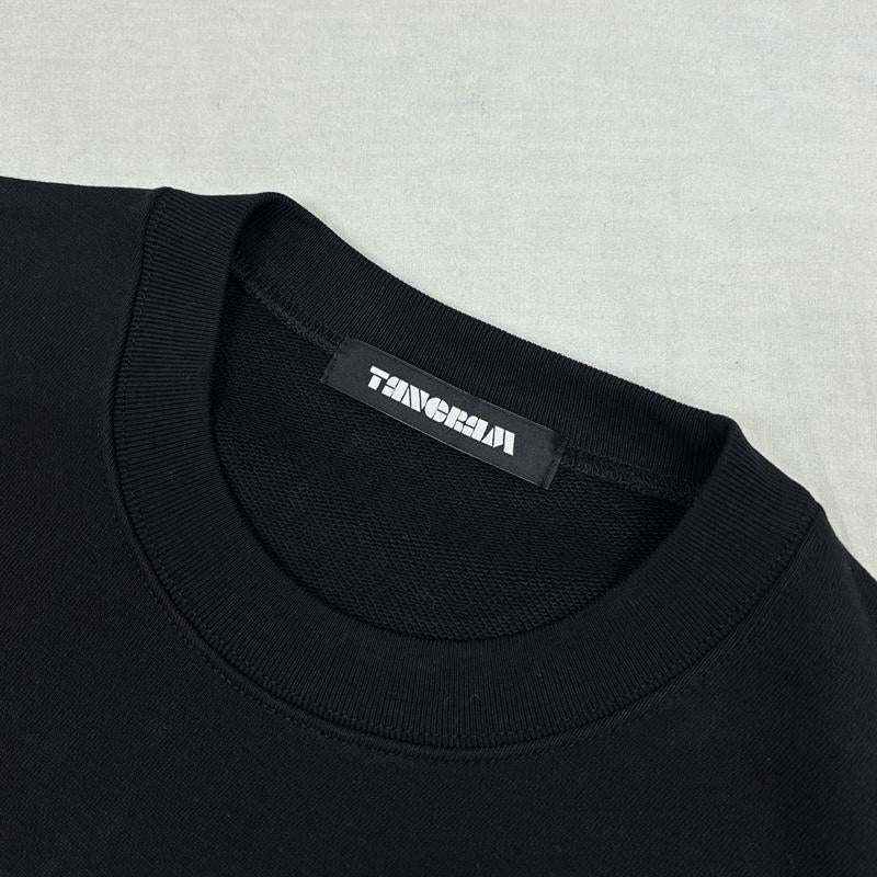 古着 USED トレーナー 長袖 TANGRAM タングラム ロゴ プリント クルーネック スウェット トレーナー TGA-MT46 M 黒 / ブラック / black メンズ USED 古着 中古 50154791