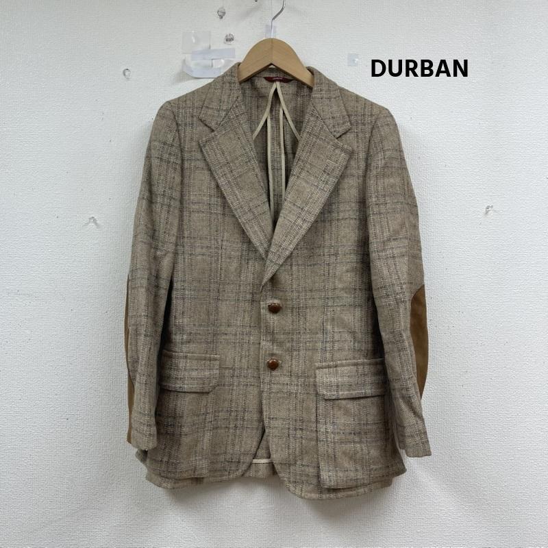 ダーバン DURBAN ジャケット、上着 ジャケット、ブレザー チェック リネン ウール ブレンド テーラード ジャケット エルボーパッチ ベージュ / ベージュ / beige メンズ USED 古着 中古 50154796