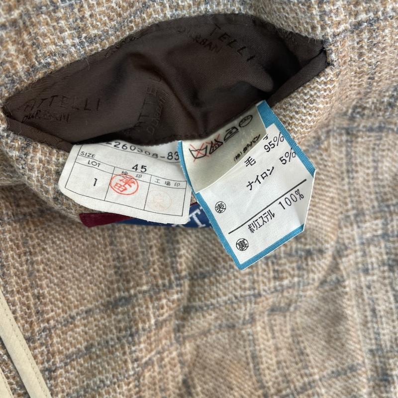 ダーバン DURBAN ジャケット、上着 ジャケット、ブレザー チェック リネン ウール ブレンド テーラード ジャケット エルボーパッチ ベージュ / ベージュ / beige メンズ USED 古着 中古 50154796