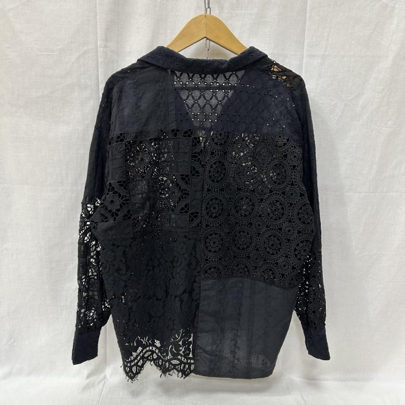フリーダ Freada シャツ、ブラウス 長袖 パッチワークレースシャツ black レースジャケット - 刺繍 X レース柄 黒 / ブラック / black レディース USED 古着 中古 50154816