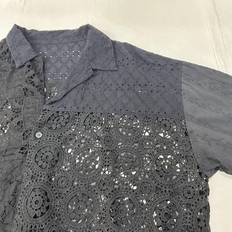 フリーダ Freada シャツ、ブラウス 長袖 パッチワークレースシャツ black レースジャケット - 刺繍 X レース柄 黒 / ブラック / black レディース USED 古着 中古 50154816