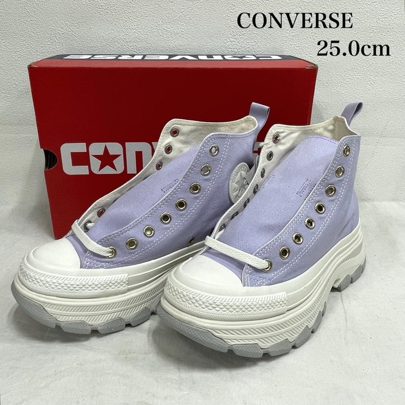 コンバース CONVERSE スニーカー スニーカー ALL STAR オールスター ハイカット スニーカー TREKWAVE トレックウェーブ 厚底 25.0cm 無地 X ロゴ、文字 紫 / パープル / purple X 白 / ホワイト / white レディース USED 古着 中古 50154851