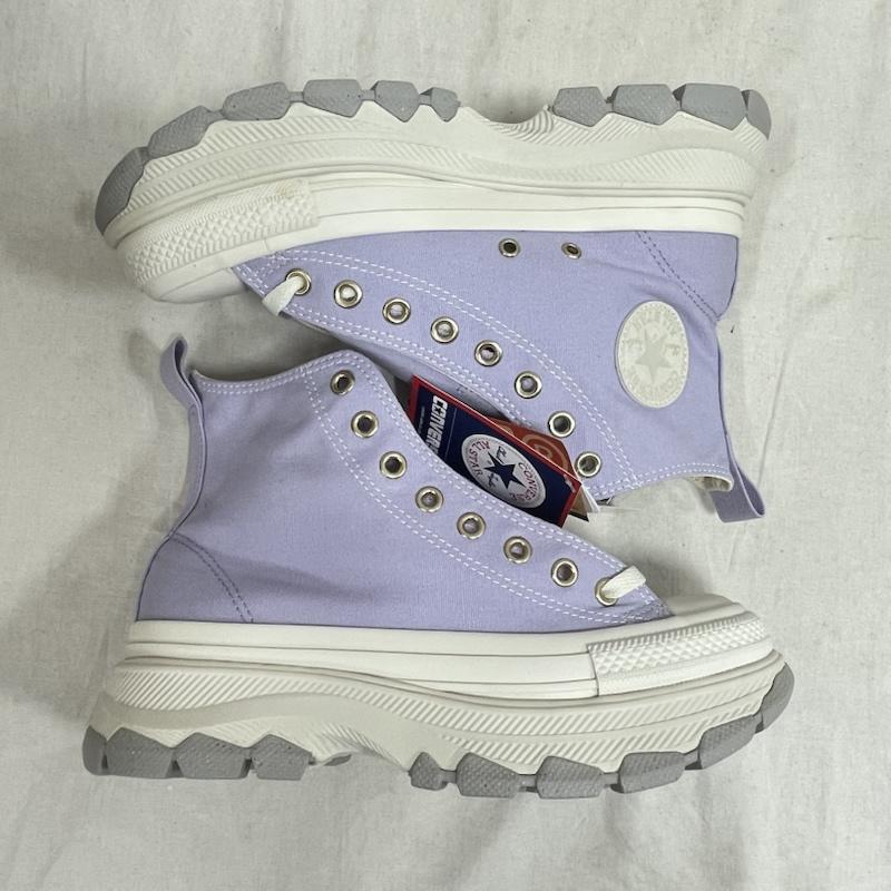 コンバース CONVERSE スニーカー スニーカー ALL STAR オールスター ハイカット スニーカー TREKWAVE トレックウェーブ 厚底 25.0cm 無地 X ロゴ、文字 紫 / パープル / purple X 白 / ホワイト / white レディース USED 古着 中古 50154851